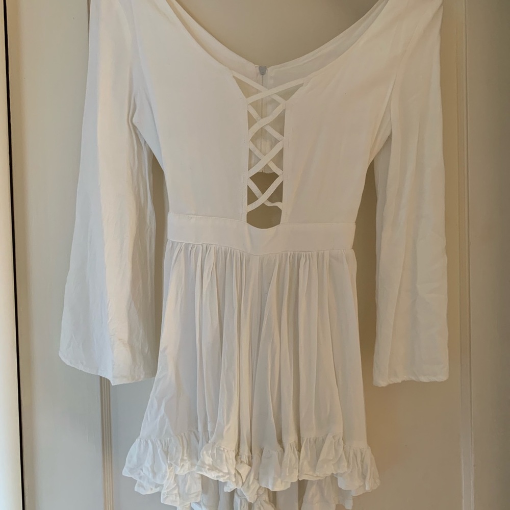 White Esther Boutique White Romper w/back cutout